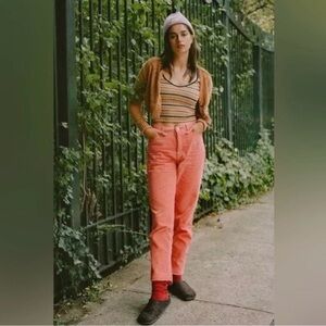 Urban Outfitters BDG Coral Corduroy Mom Jeans Womens High Waist Size 28 NWT